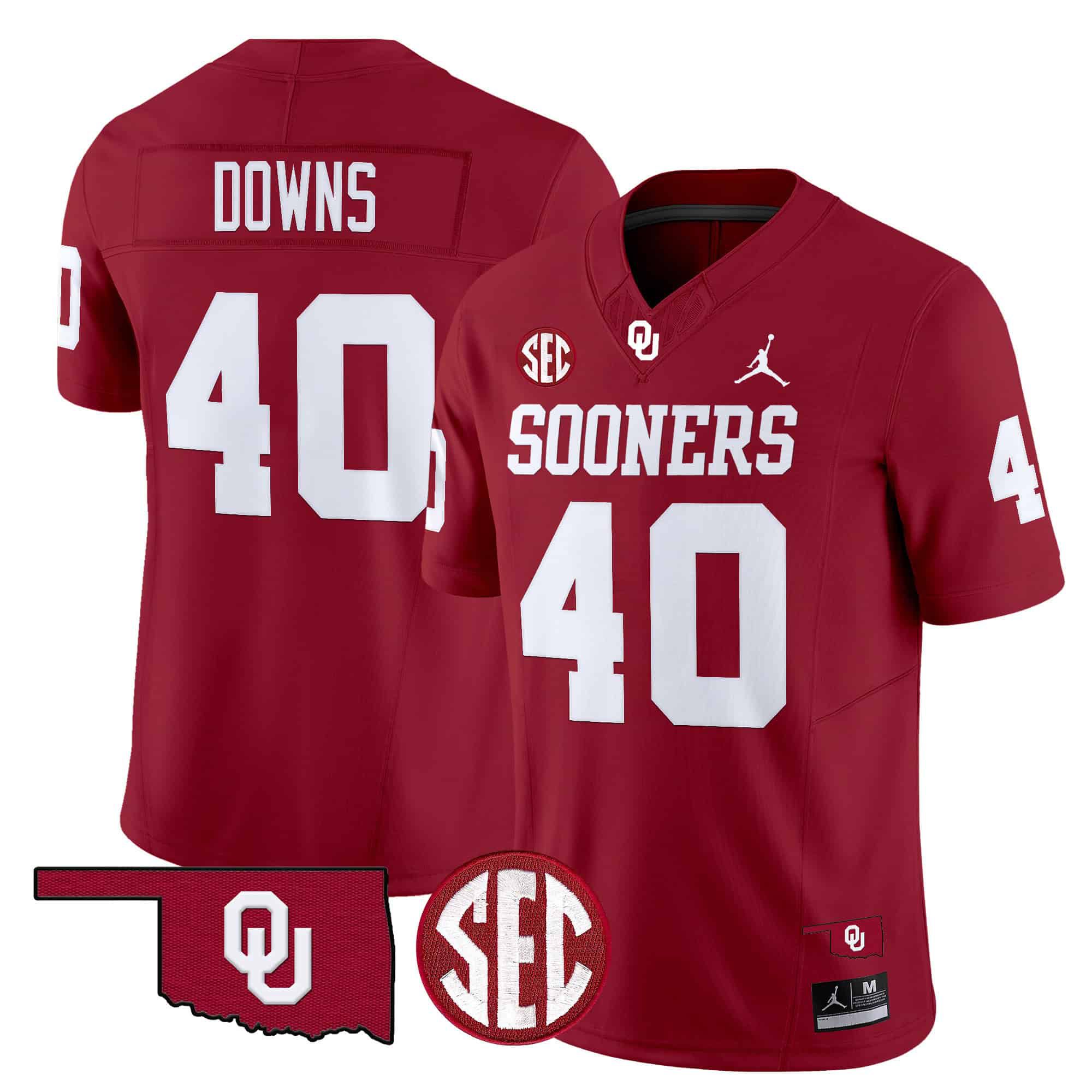 Men Oklahoma Sooners #40 Downs Red 2024 Vapor Limited NCAA Jersey style 1->indianapolis colts->NFL Jersey
